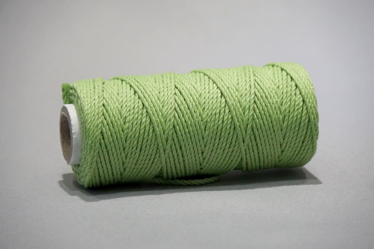 Katoentouw &oslash;2 mm. - bobijnen 200 gr.  licht groen