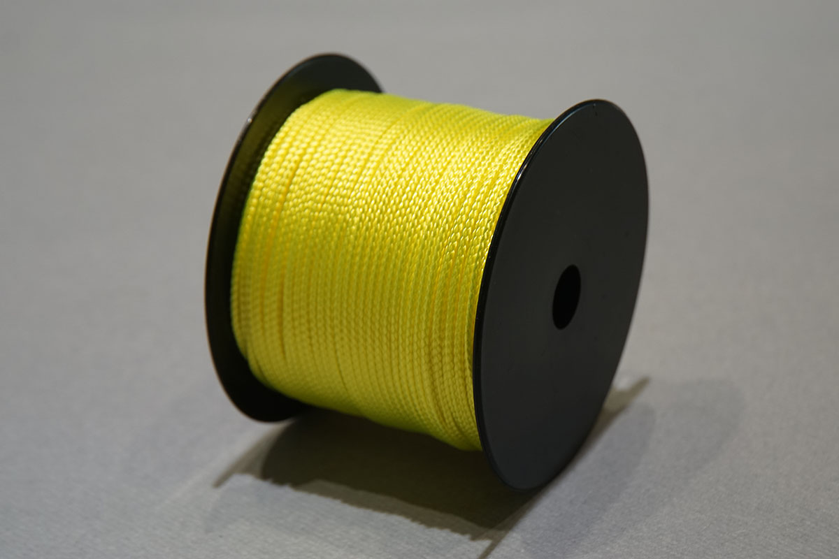 Nylon tress&eacute; &oslash;2 mm. - bobines 210 gr.  jaune fluo